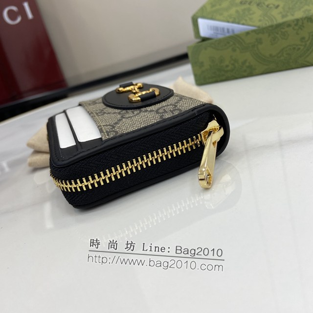 Gucci專櫃古馳最新款Horsebit1955系列拉鏈短夾錢夾卡包卡夾 jh2186型號：658549